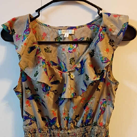 love, Fire Dresses & Skirts - Love, Fire Silky Watercolor Bird Print Dress